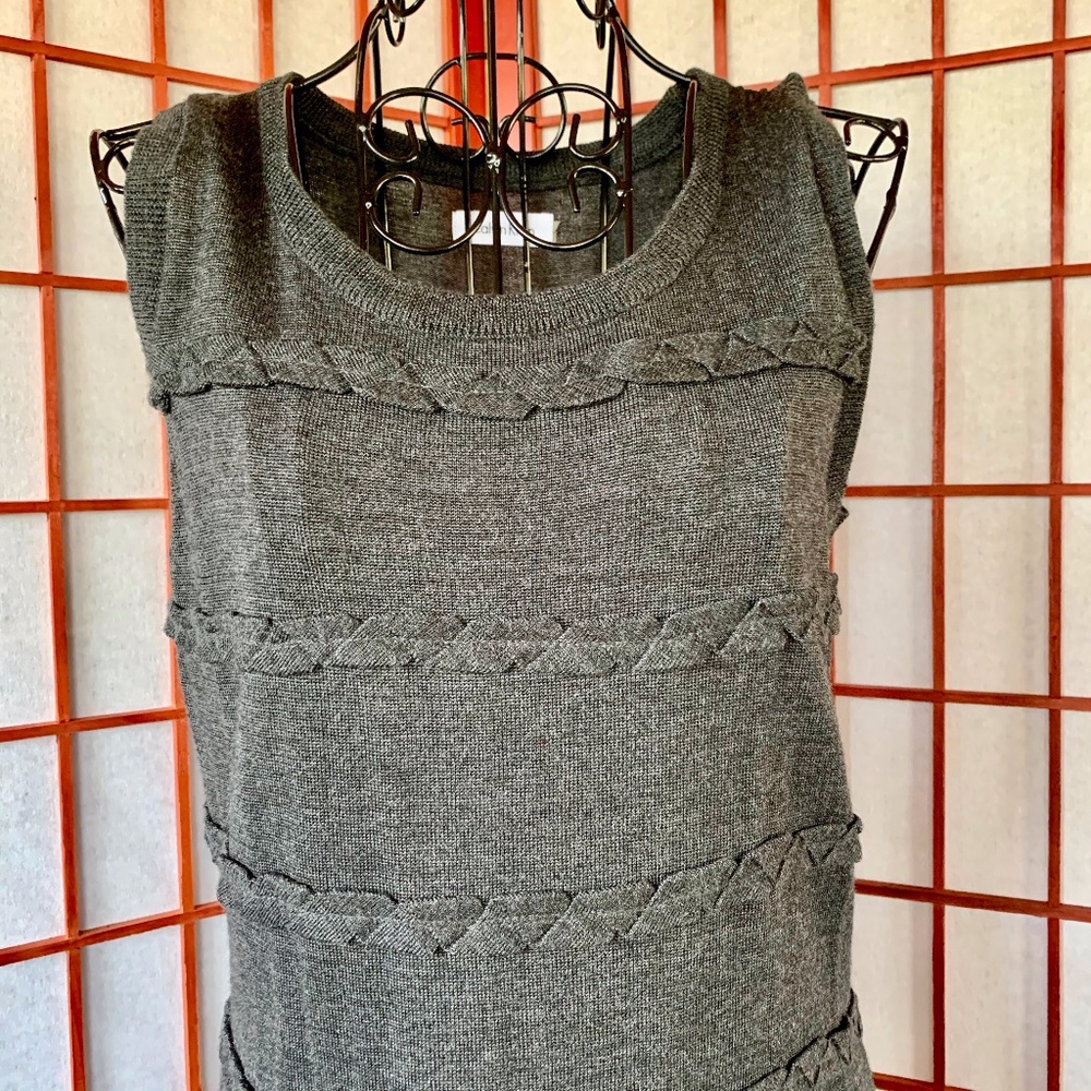 Calvin Klein Grey Wool Blend Sweater Midi NWOT